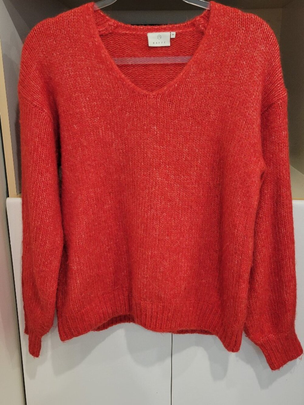 Kaffee Red V Neck Sweater